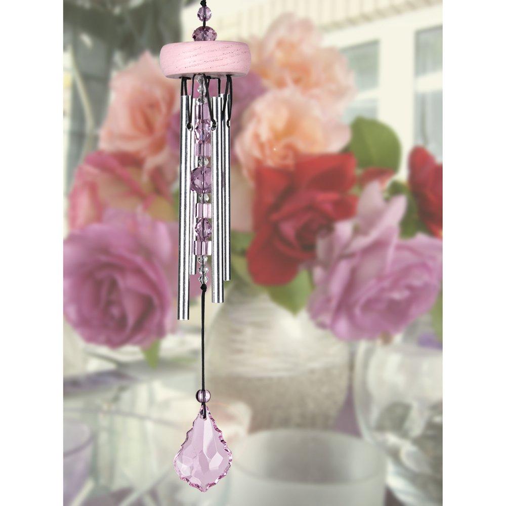 10-Inch Gem Drop Windchime, Rose