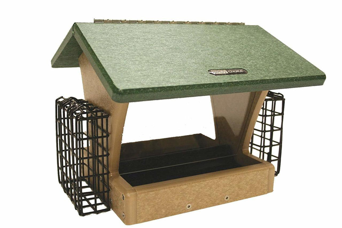 2-Sided Hopper Feeder With Suet Baskets