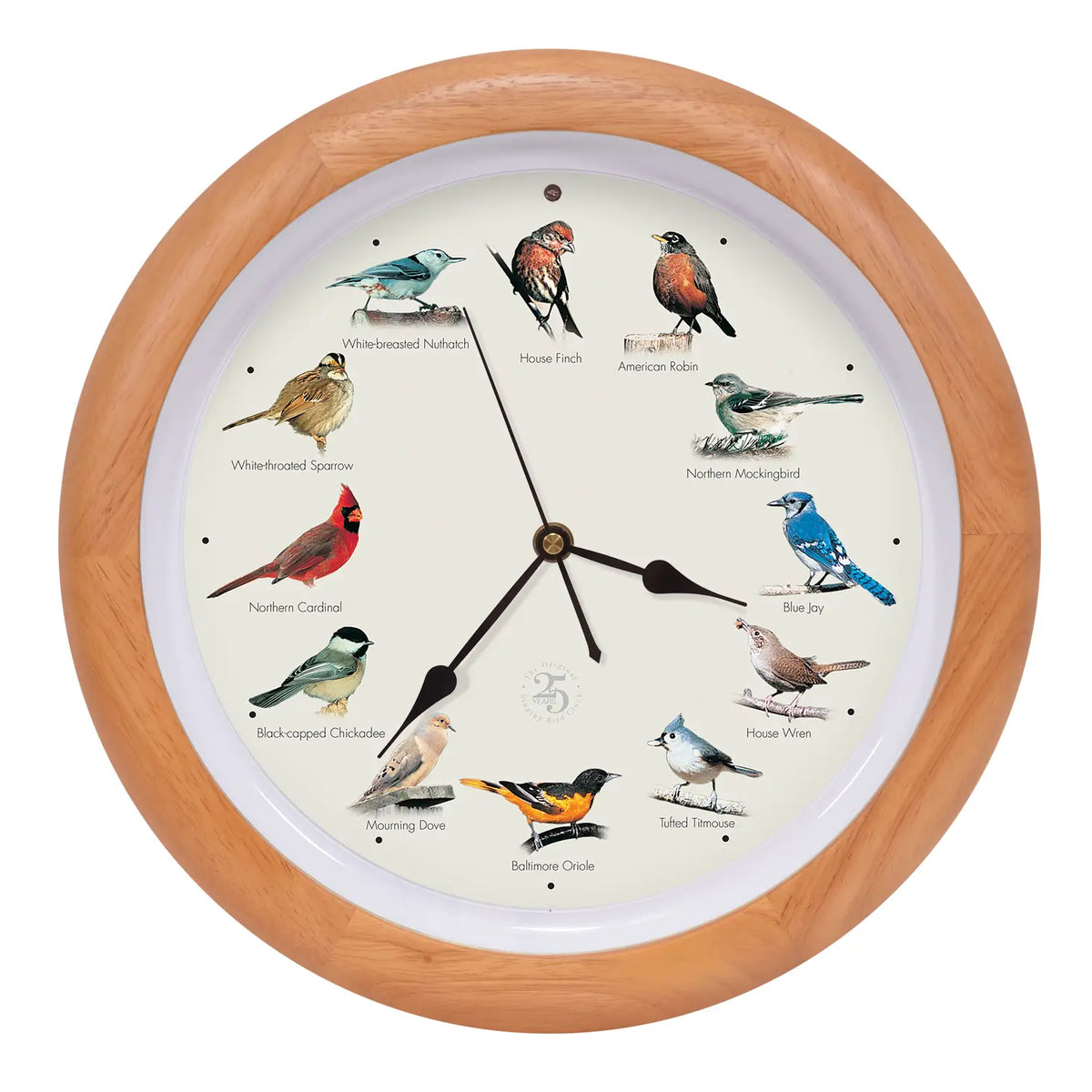 25th Anniversary Original Singing Bird Clock, 13 Inch, Oak – Urban