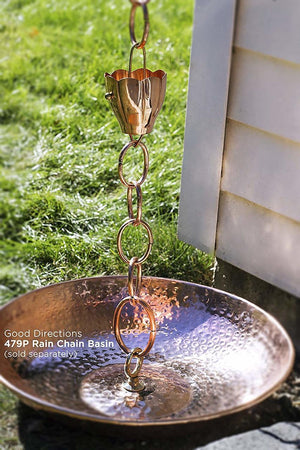 6 Cup Crocus Pure Copper 8.5 ft. Rain Chain