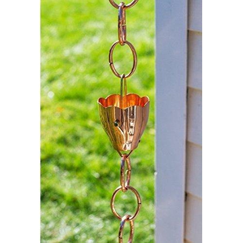 6 Cup Crocus Pure Copper 8.5 ft. Rain Chain