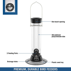 Clever Clean 12-Inch Sunflower/Mixed Seed Feeder (Onyx)