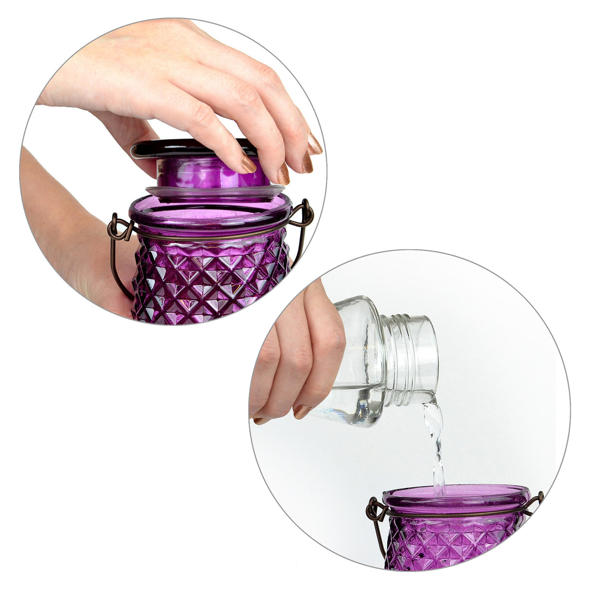 The Perky-Pet Diamond Wine Top-Fill Glass Hummingbird Feeder