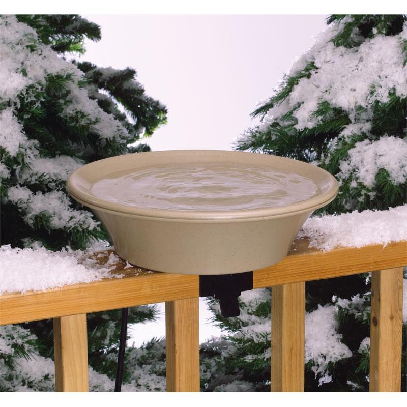 Allied Precision 14-Inch Heated Birdbath w/Deck & Pole Mount