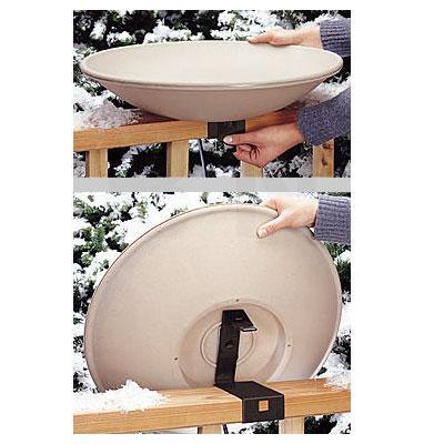 Deck Mounted Heated Bird Bath, 20 Inch