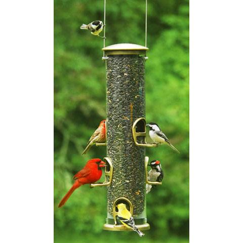 Quick-Clean Big Tube Feeder, Antique Brass