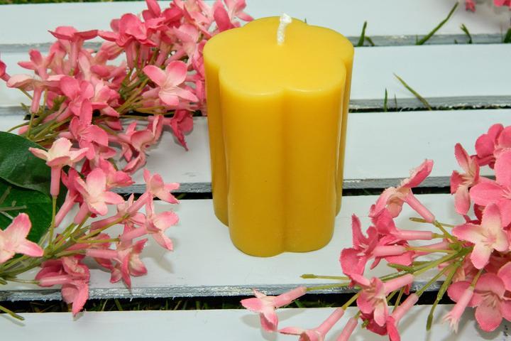 Beeswax Flower Blossom Candle, Made in Canada