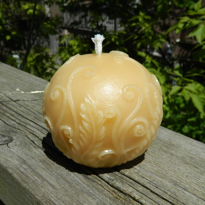 Beeswax Garden Fern Candle, Made in Canada