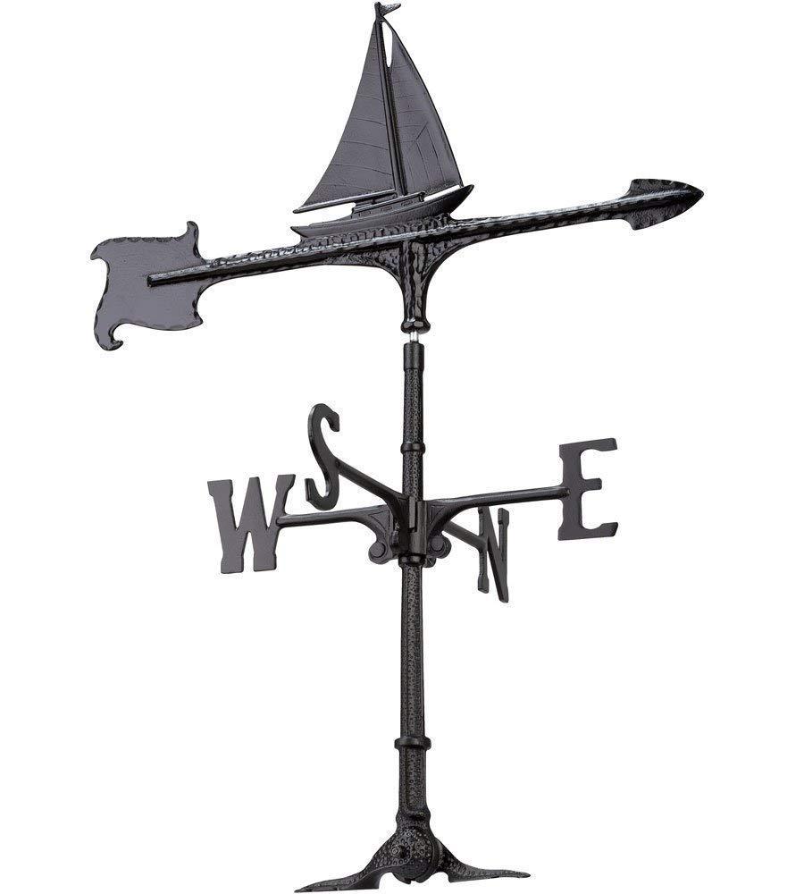 Black Sailboat 24"" Accent Weathervane