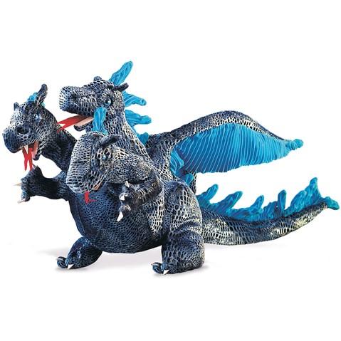 Blue 3-Headed Dragon Puppet