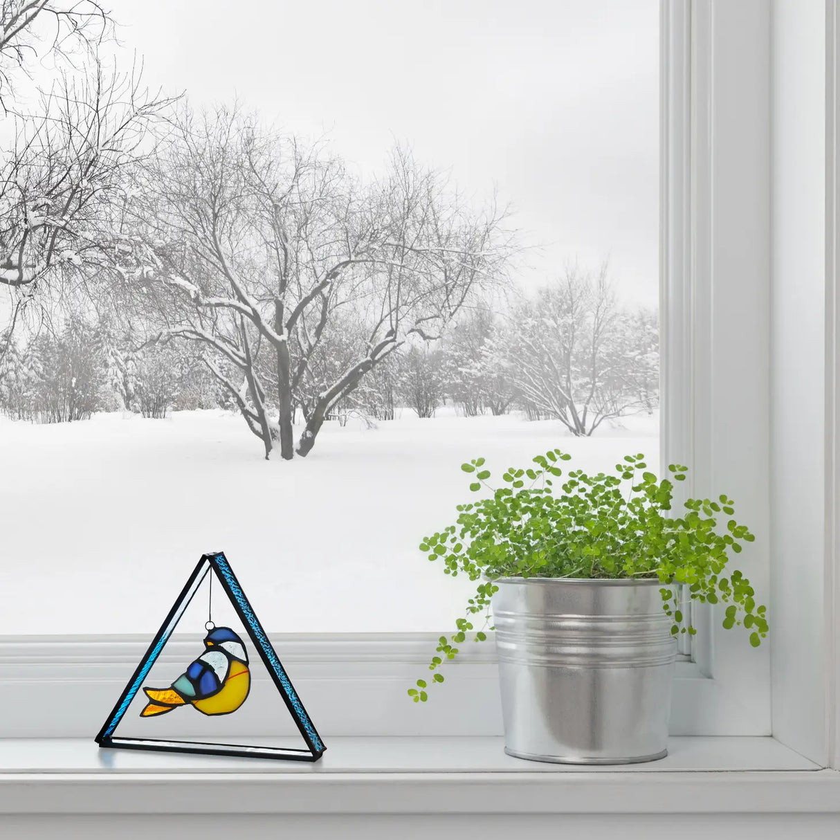 Bubba the Bluebird Standing Triangle Suncatcher, 6-Inch (Store Pickup Only)