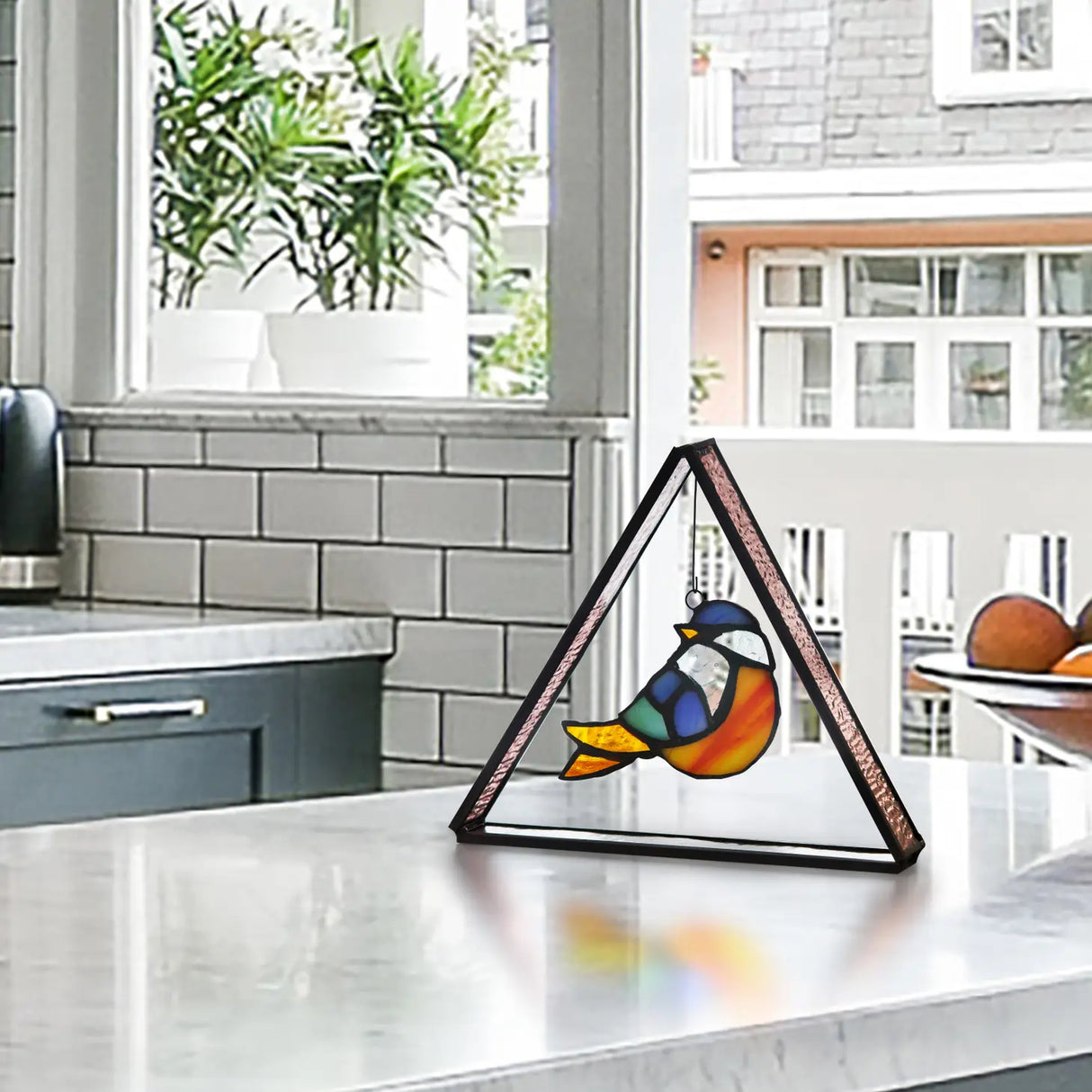 Bubba the Bluebird Standing Triangle Suncatcher, 6-Inch (Store Pickup Only)