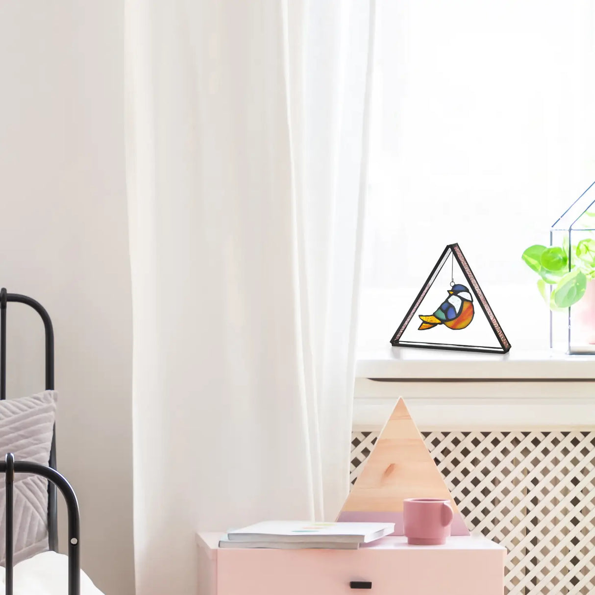 Bubba the Bluebird Standing Triangle Suncatcher, 6-Inch (Store Pickup Only)