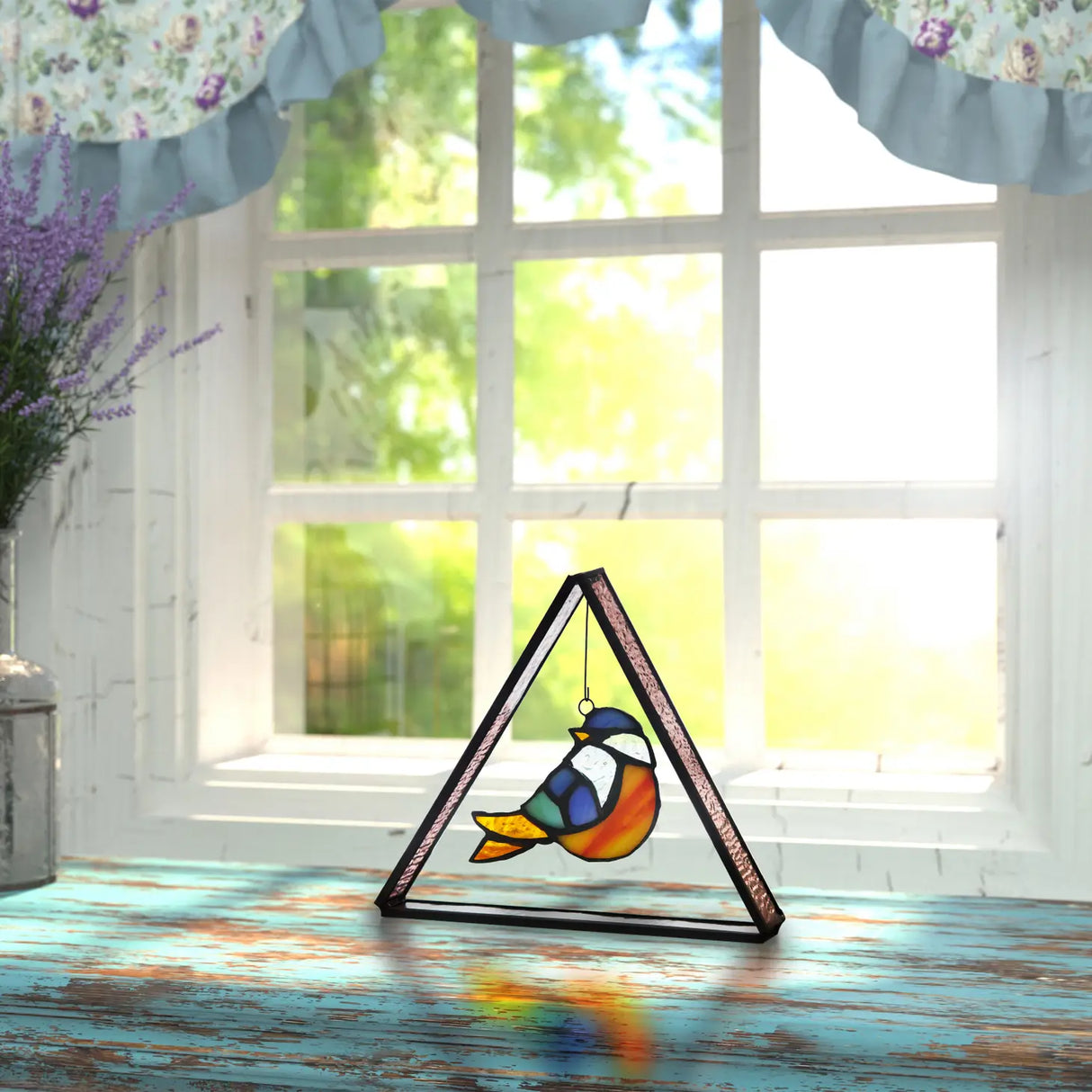 Bubba the Bluebird Standing Triangle Suncatcher, 6-Inch (Store Pickup Only)