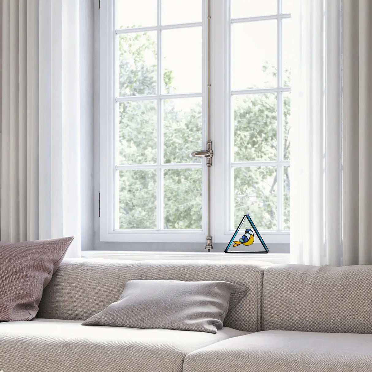 Bubba the Bluebird Standing Triangle Suncatcher, 6-Inch (Store Pickup Only)