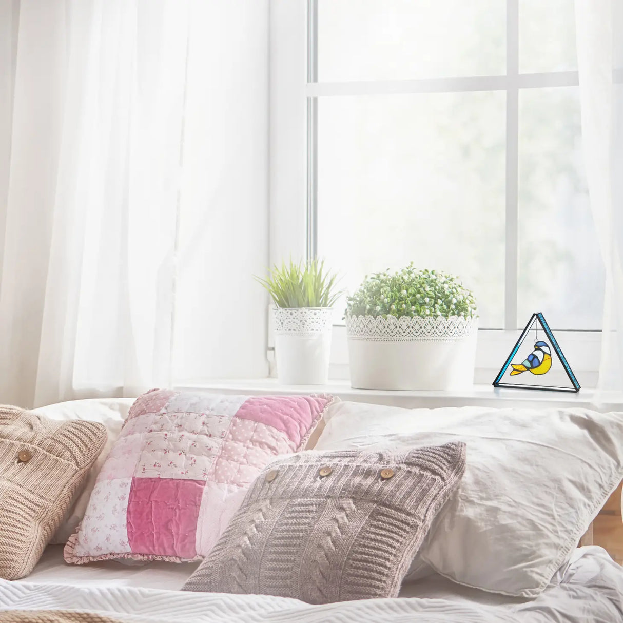 Bubba the Bluebird Standing Triangle Suncatcher, 6-Inch (Store Pickup Only)