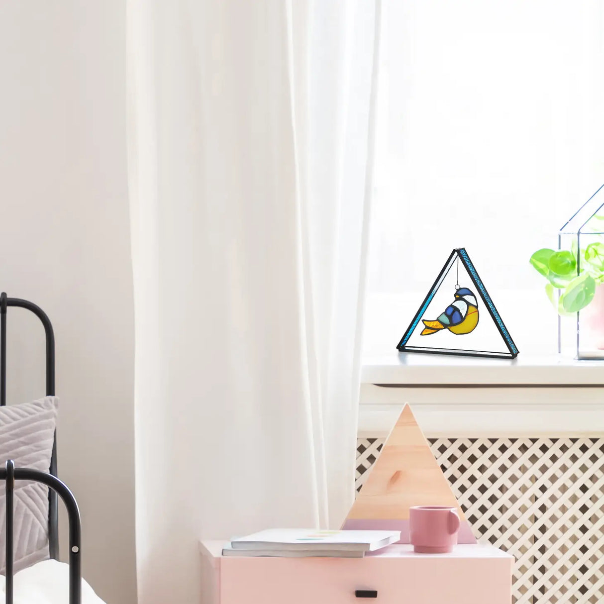 Bubba the Bluebird Standing Triangle Suncatcher, 6-Inch (Store Pickup Only)