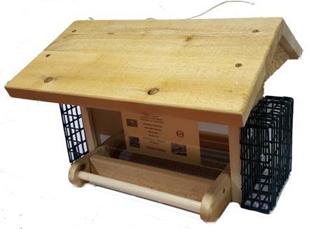 Cedar Hopper With Suet Baskets