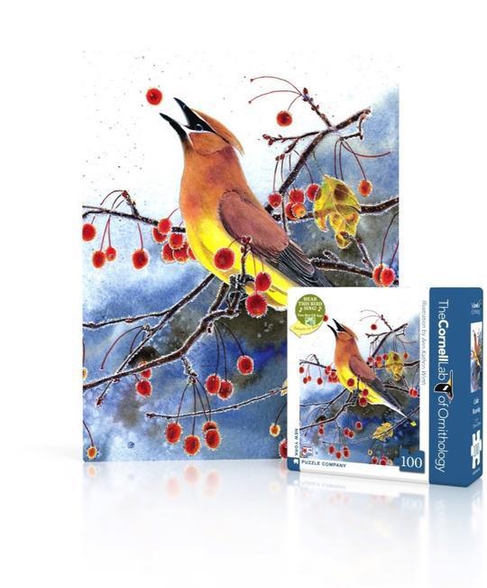 Cedar Waxwing Mini 100 Piece Jigsaw Puzzle