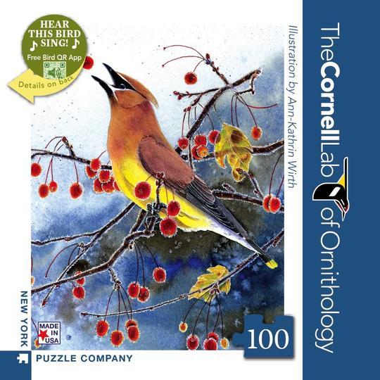 Cedar Waxwing Mini 100 Piece Jigsaw Puzzle