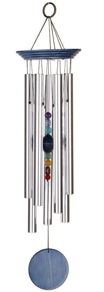 Chakra Seven Stones Wind Chime, Large, Blue