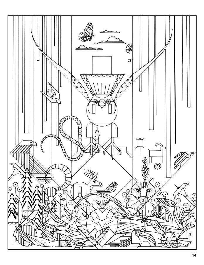 Charley Harper: 50 Drawings Coloring Book