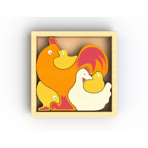 Chicken Family Color Puzzle