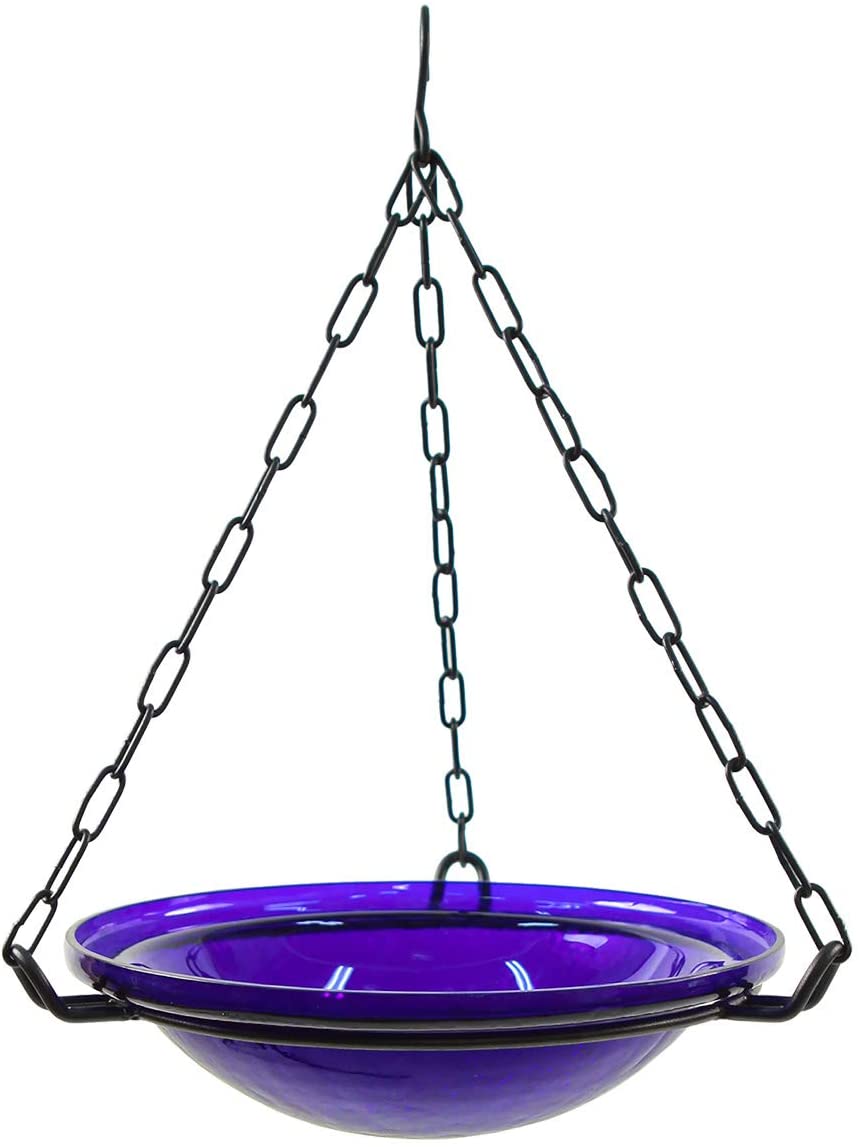 Cobalt Blue Hanging Birdbath