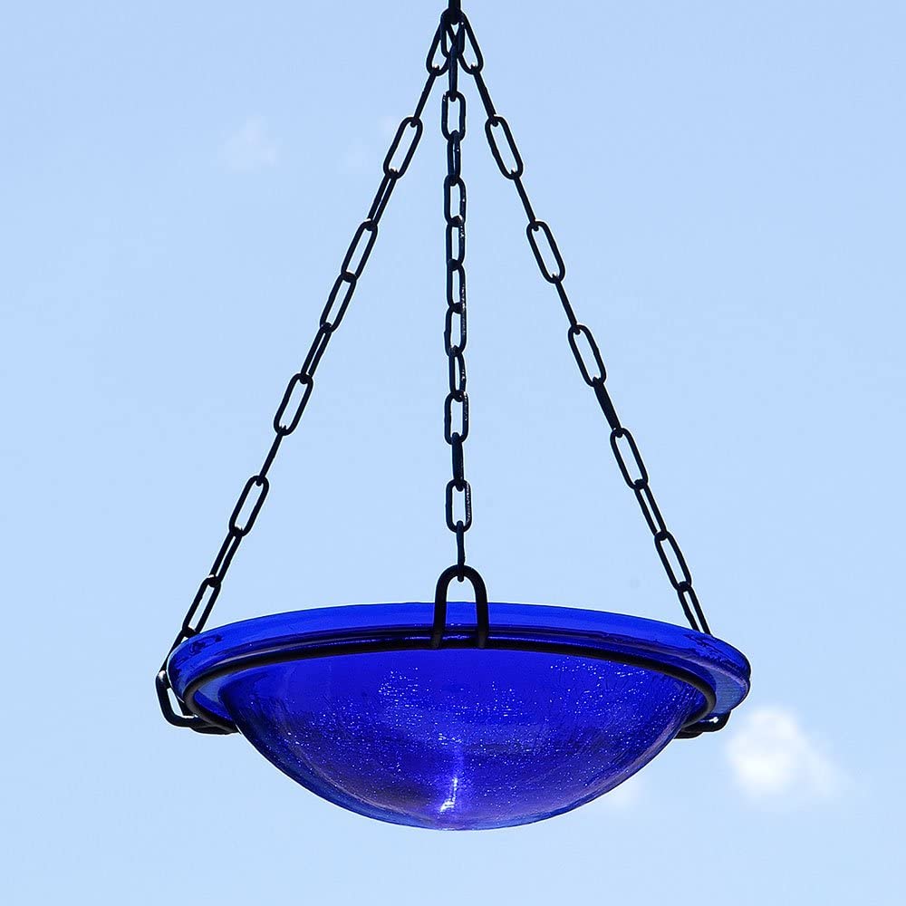 Cobalt Blue Hanging Birdbath