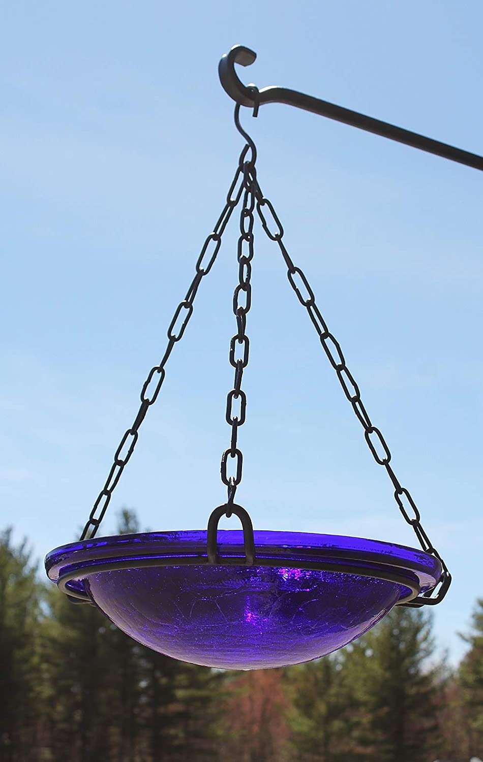 Cobalt Blue Hanging Birdbath