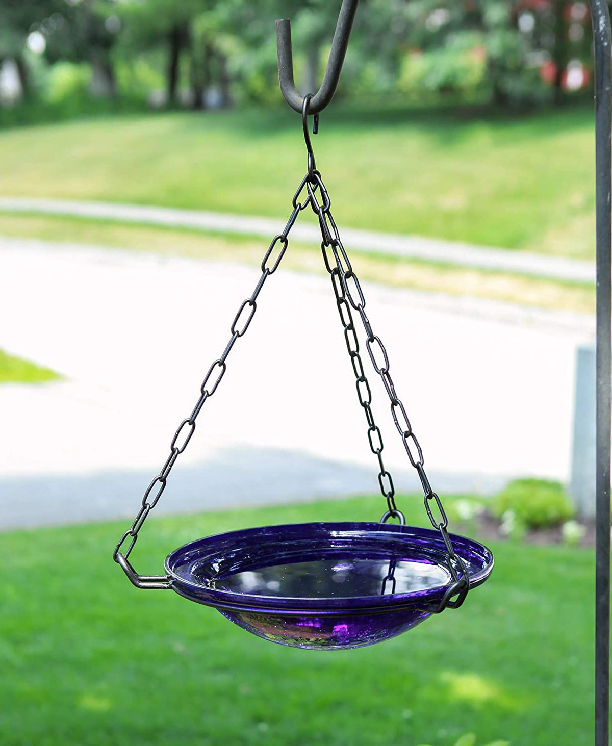 Cobalt Blue Hanging Birdbath