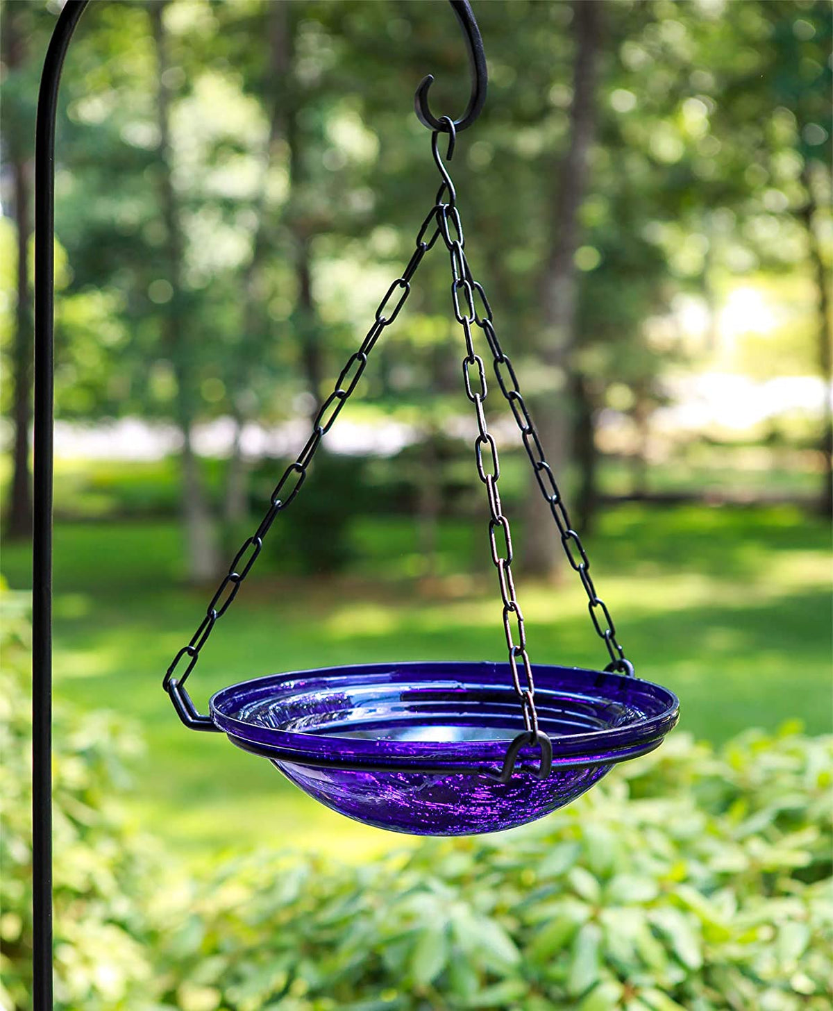 Cobalt Blue Hanging Birdbath