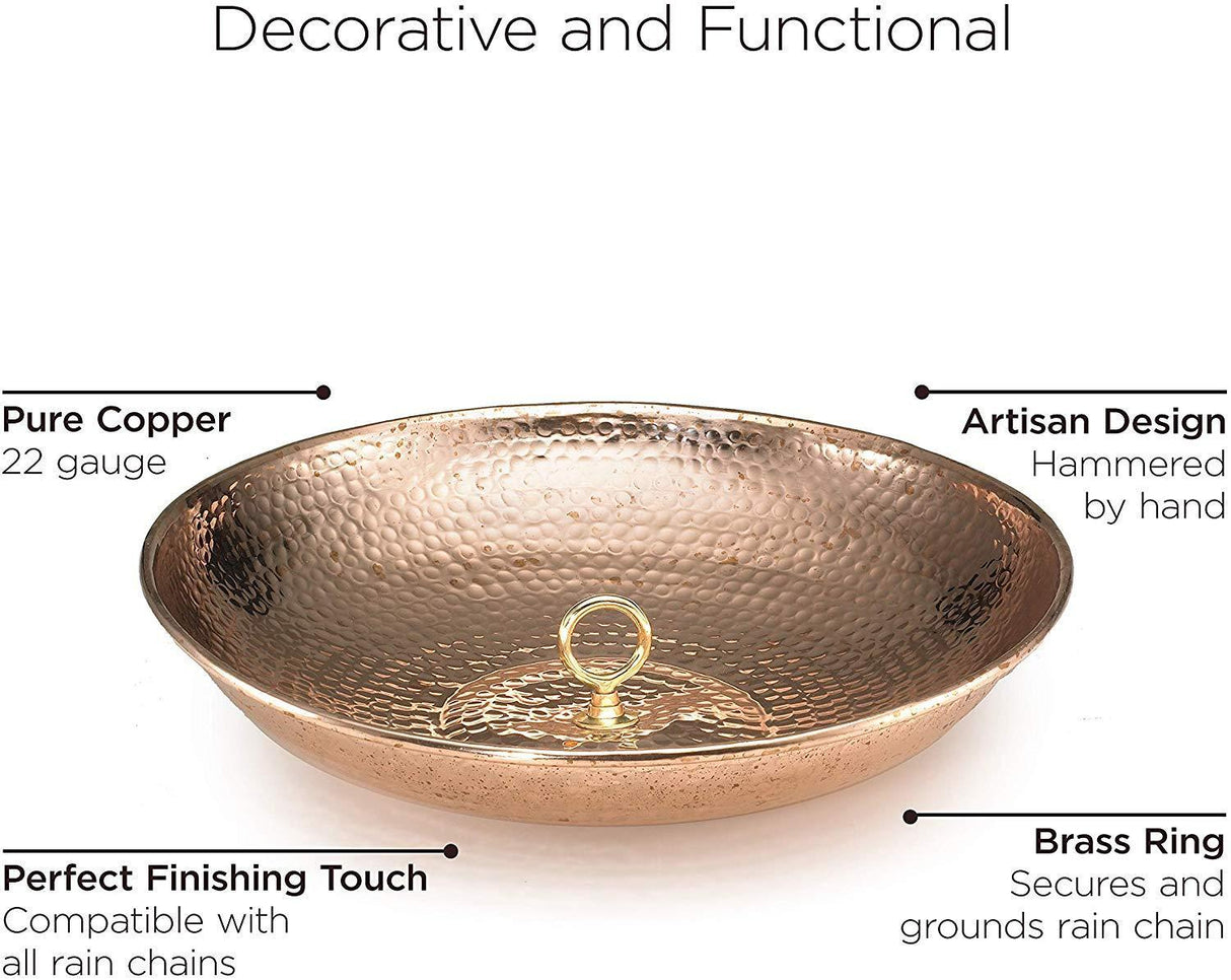 Copper Rain Chain Basin, Polished Finish