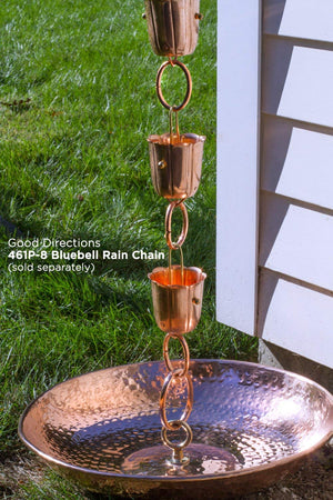 Copper Rain Chain Basin, Polished Finish