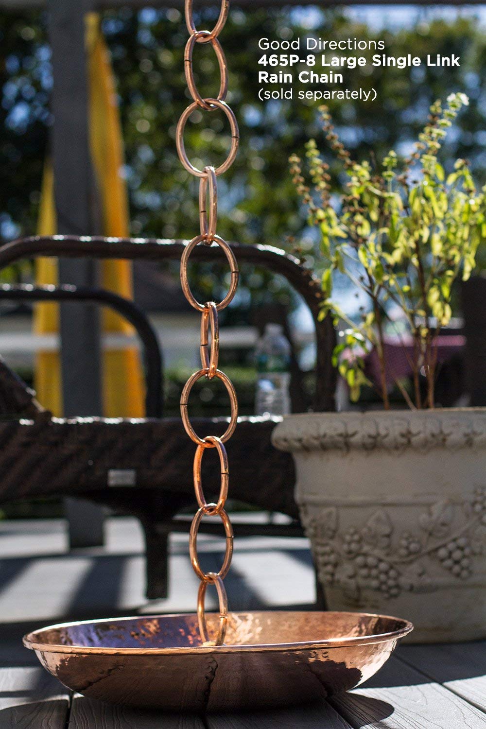 Copper Rain Chain Basin, Polished Finish