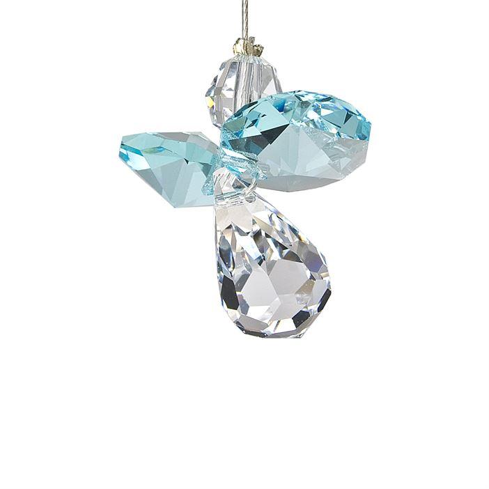 Crystal Guardian Angel Suncatcher, Aquamarine (March)