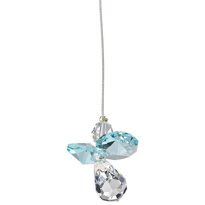 Crystal Guardian Angel Suncatcher, Aquamarine (March)