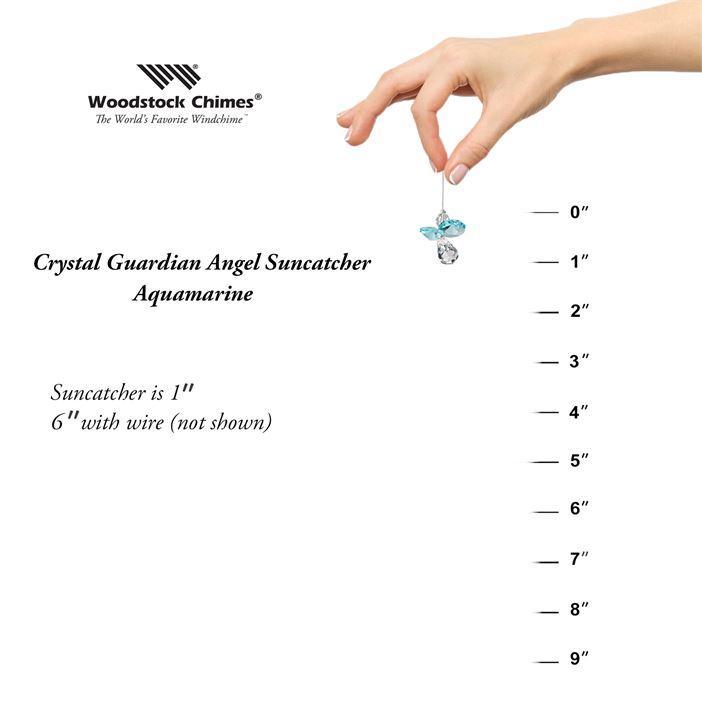 Crystal Guardian Angel Suncatcher, Aquamarine (March)
