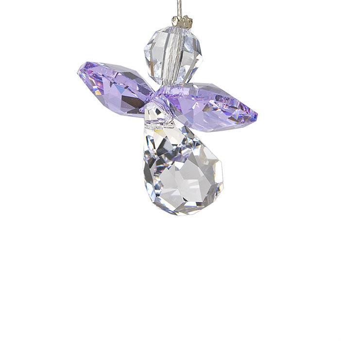 Crystal Guardian Angel Suncatcher, Light Amethyst (June)