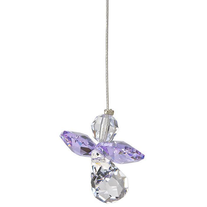 Crystal Guardian Angel Suncatcher, Light Amethyst (June)