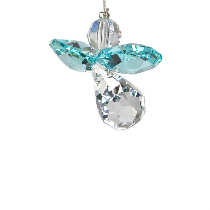 Crystal Guardian Angel Suncatcher, Blue Zircon (December)