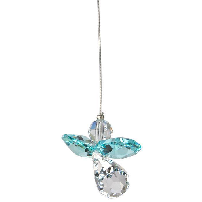 Crystal Guardian Angel Suncatcher, Blue Zircon (December)