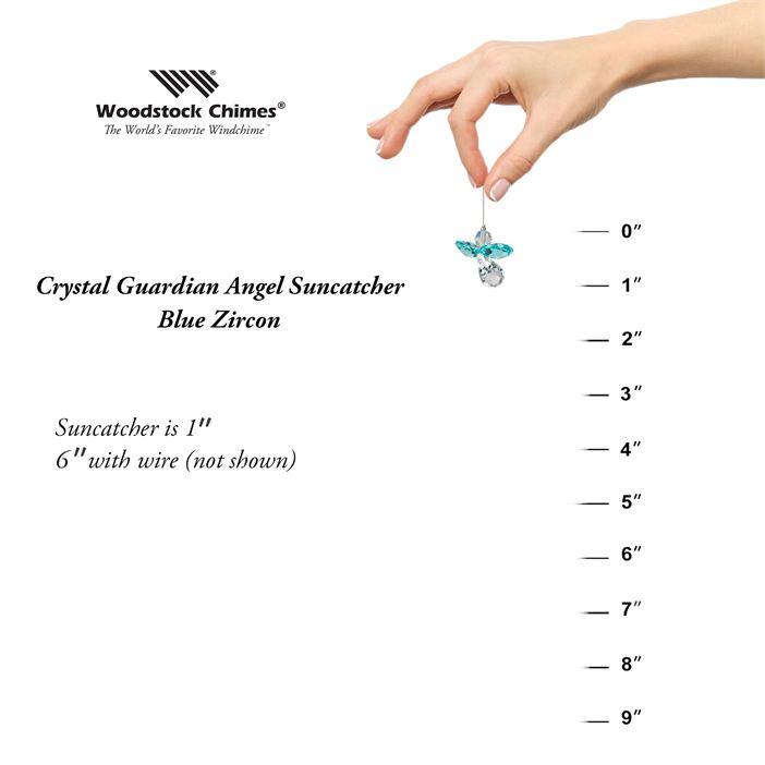 Crystal Guardian Angel Suncatcher, Blue Zircon (December)