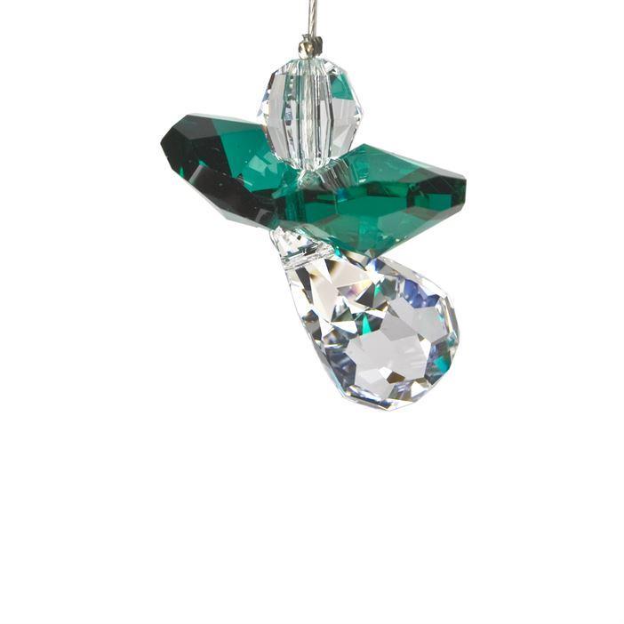 Crystal Guardian Angel Suncatcher, Emerald (May)
