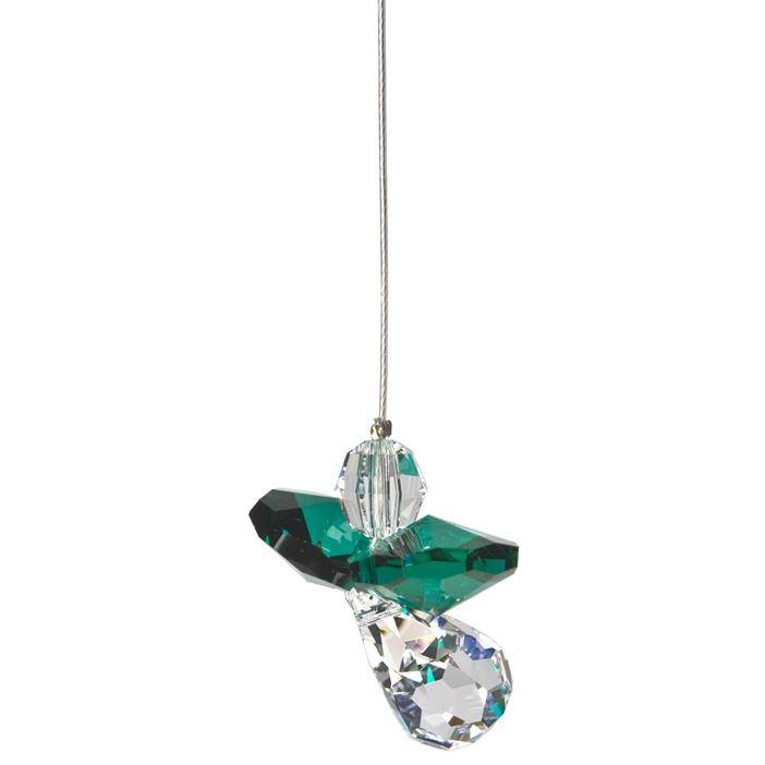 Crystal Guardian Angel Suncatcher, Emerald (May)
