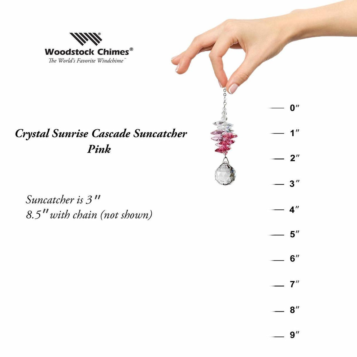 Crystal Sunrise Cascade Suncatcher, Pink