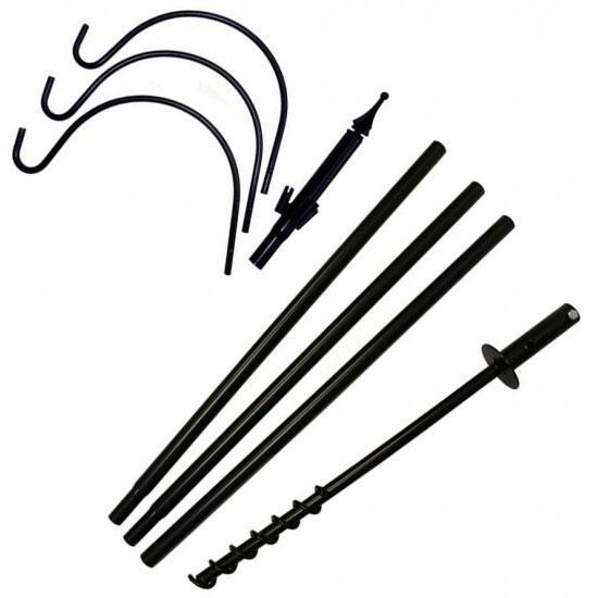 80-Inch Heavy Duty Feeder Pole Set w/3 Hangers & Twist Base