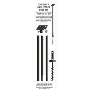 80-Inch Heavy Duty 5-Piece Feeder Pole Set w/Twist Base