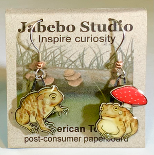 Eco Friendly American Toad Earrings