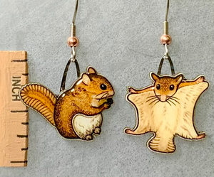 Eco Friendly Flying Squirrel Earrings